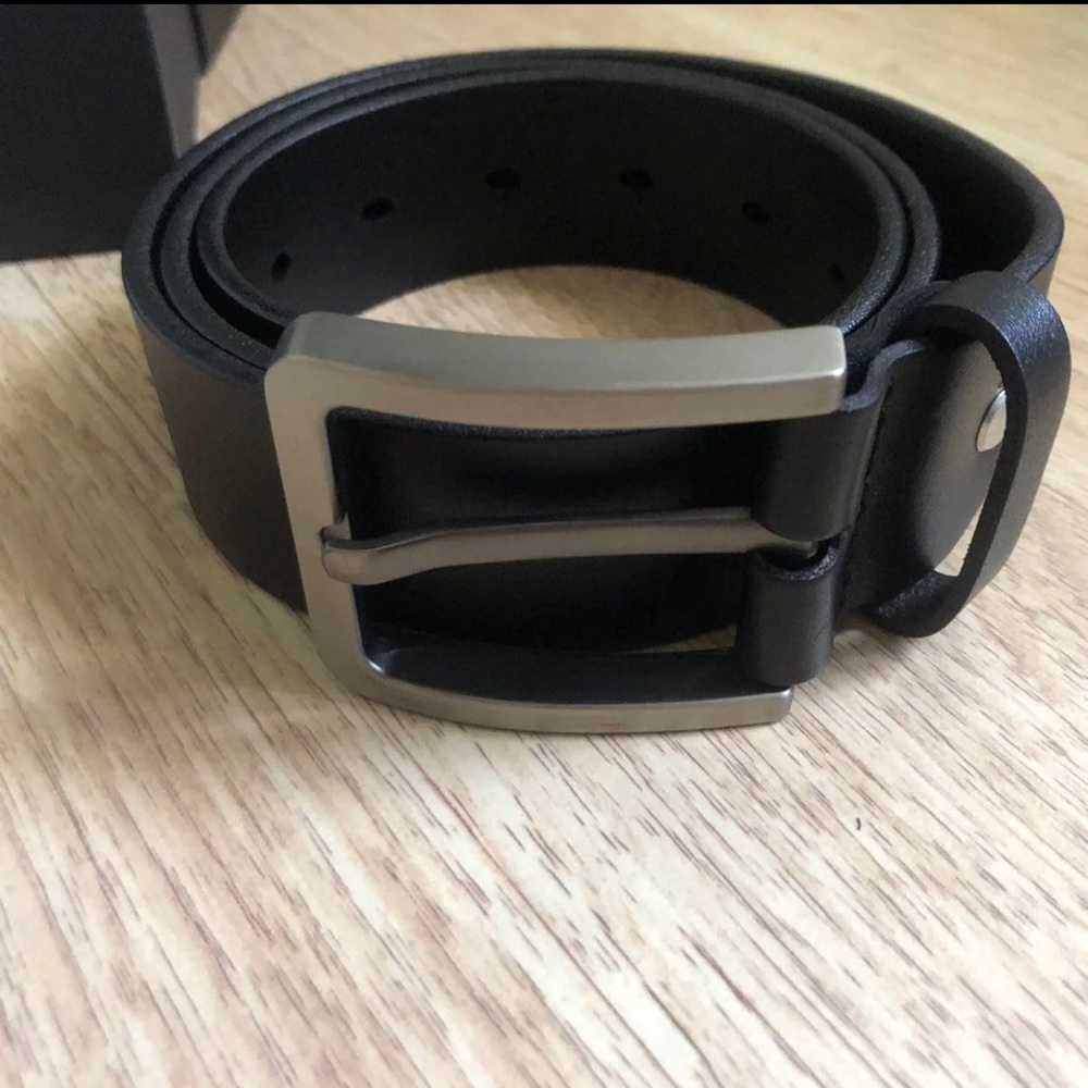 Black leather belt